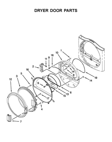 Dryer door parts