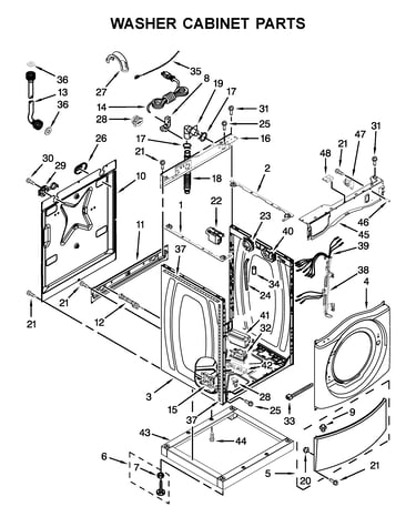 Washer cabinet parts