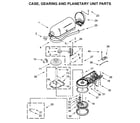 KitchenAid 5KSM150PSRLR0 case, gearing and planetary unit parts diagram