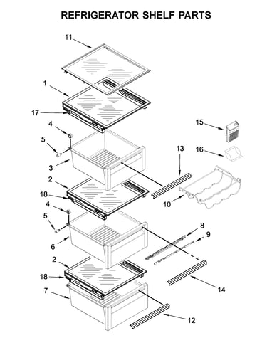 Refrigerator shelf parts