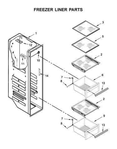 Freezer liner parts