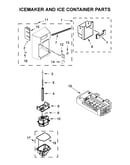 Icemaker and ice container parts