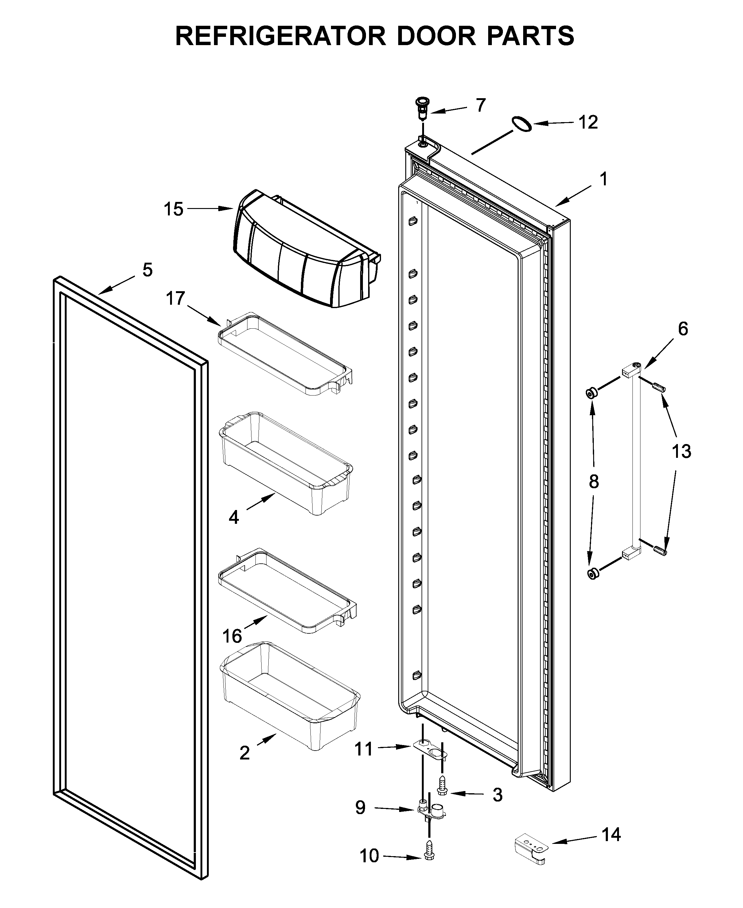Refrigerator door parts