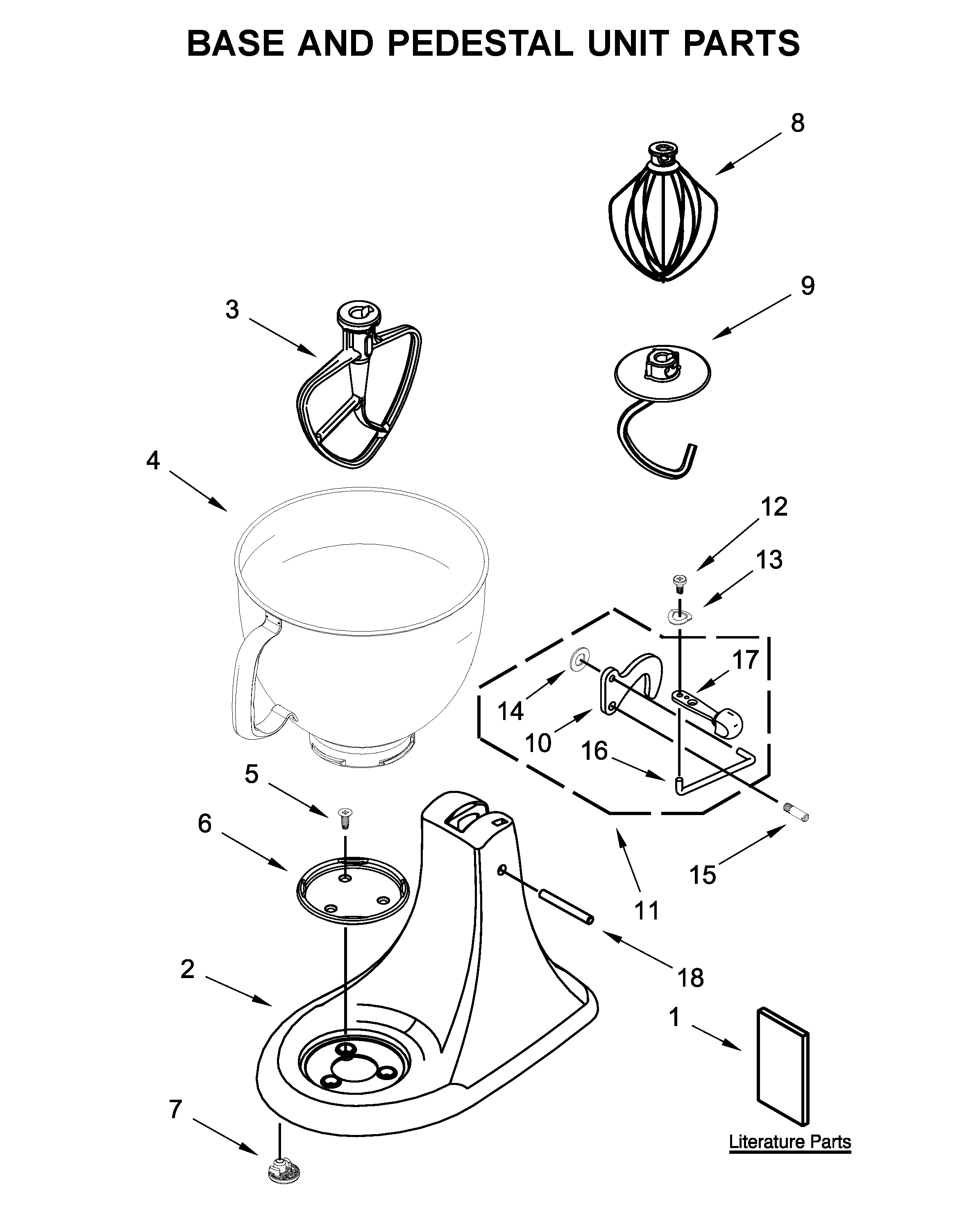 Base and pedestal unit parts