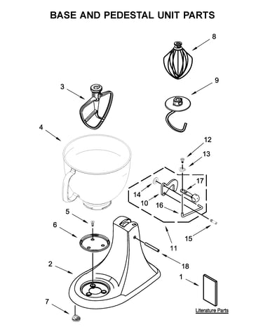 Base and pedestal unit parts