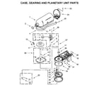 KitchenAid KSM180RPMB0 case, gearing and planetary unit parts diagram