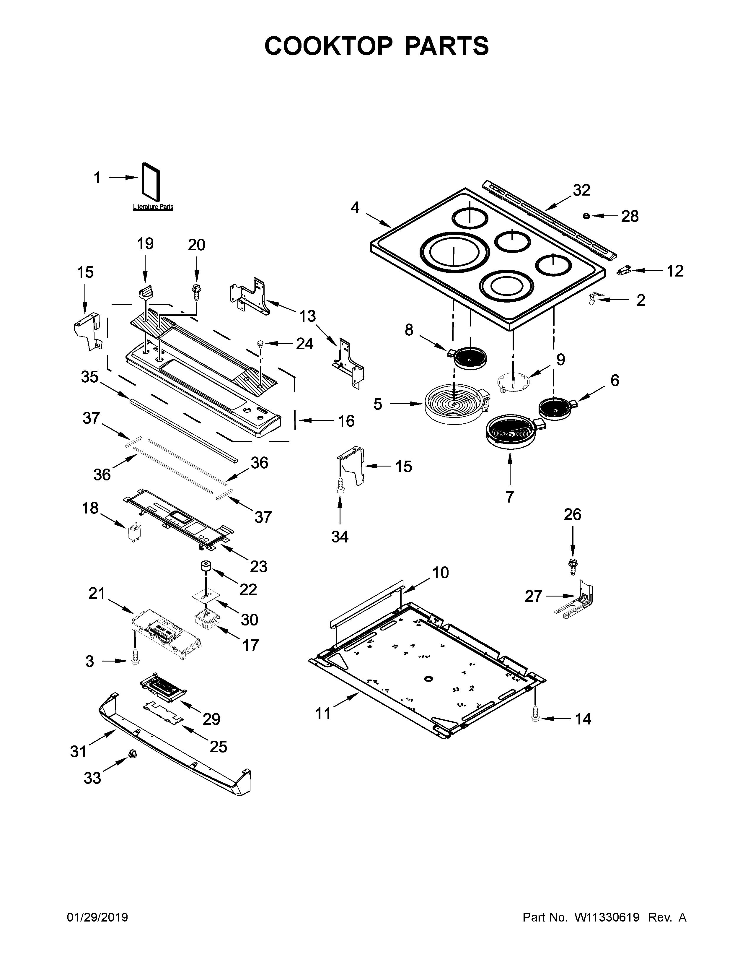 Cooktop parts