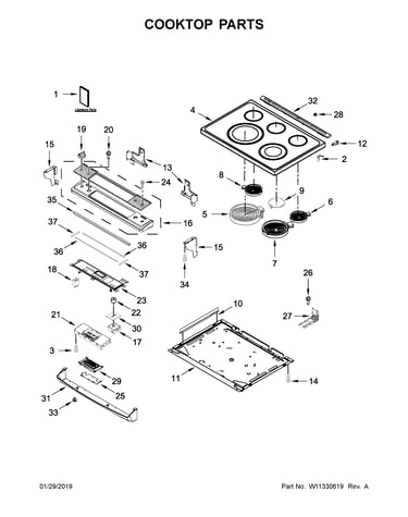 Cooktop parts