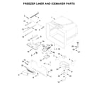 Whirlpool WRB329DMBM01 freezer liner and icemaker parts diagram