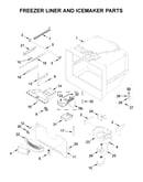 Freezer liner and icemaker parts