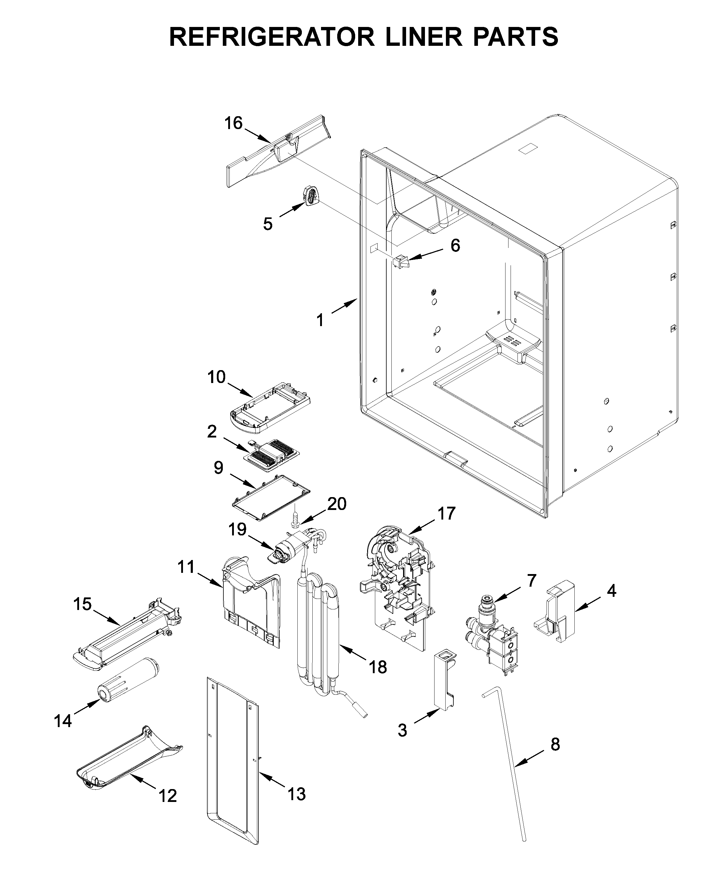 Refrigerator liner parts