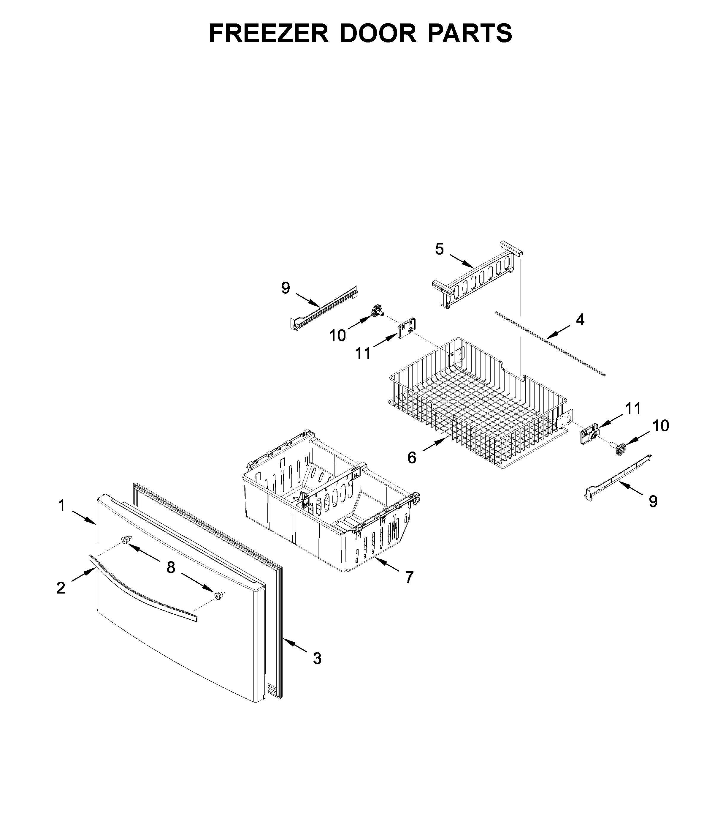 Freezer door parts