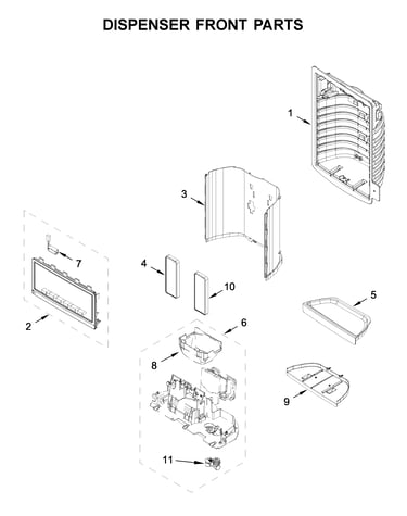 Dispenser front parts