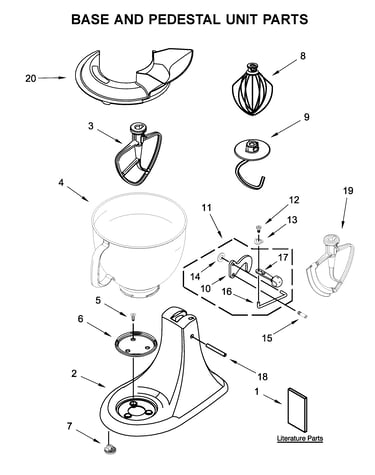Base and pedestal unit parts