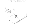 KitchenAid KDFE104HBL0 control panel and latch parts diagram