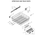 KitchenAid KDFE104HBS0 upper rack and track parts diagram