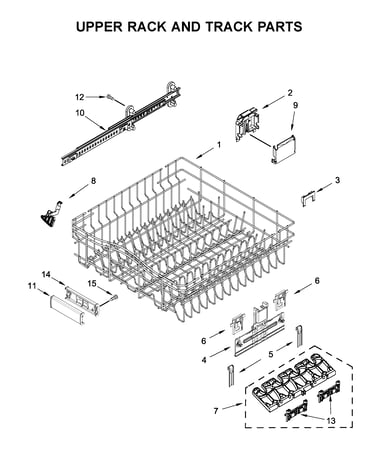 Upper rack and track parts