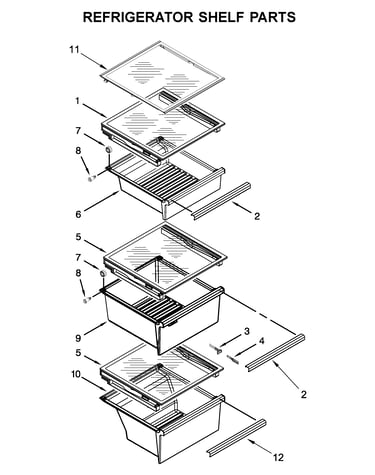 Refrigerator shelf parts