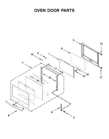 Oven door parts