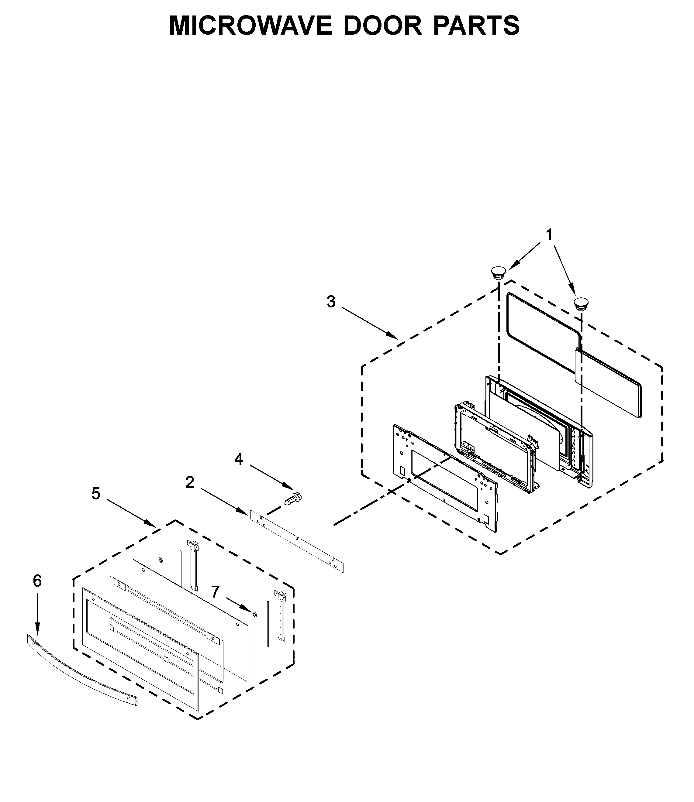 Microwave door parts