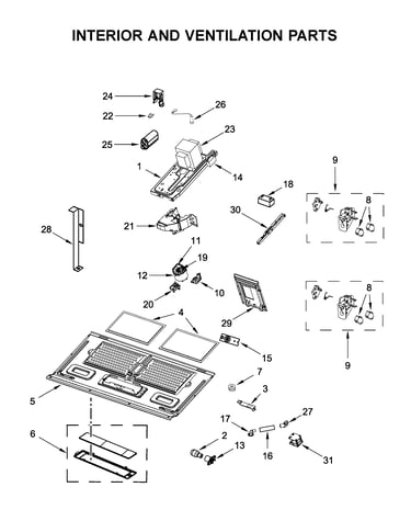 Interior and ventilation parts