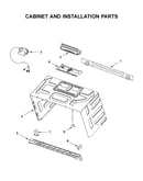 Cabinet and installation parts