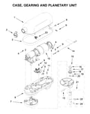 Case, gearing and planetary unit