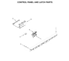 KitchenAid KDFE104HPS0 control panel and latch parts diagram
