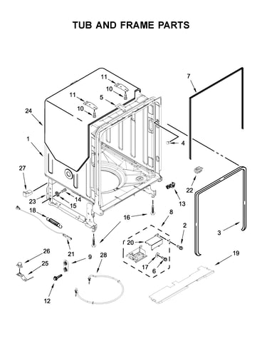 Tub and frame parts