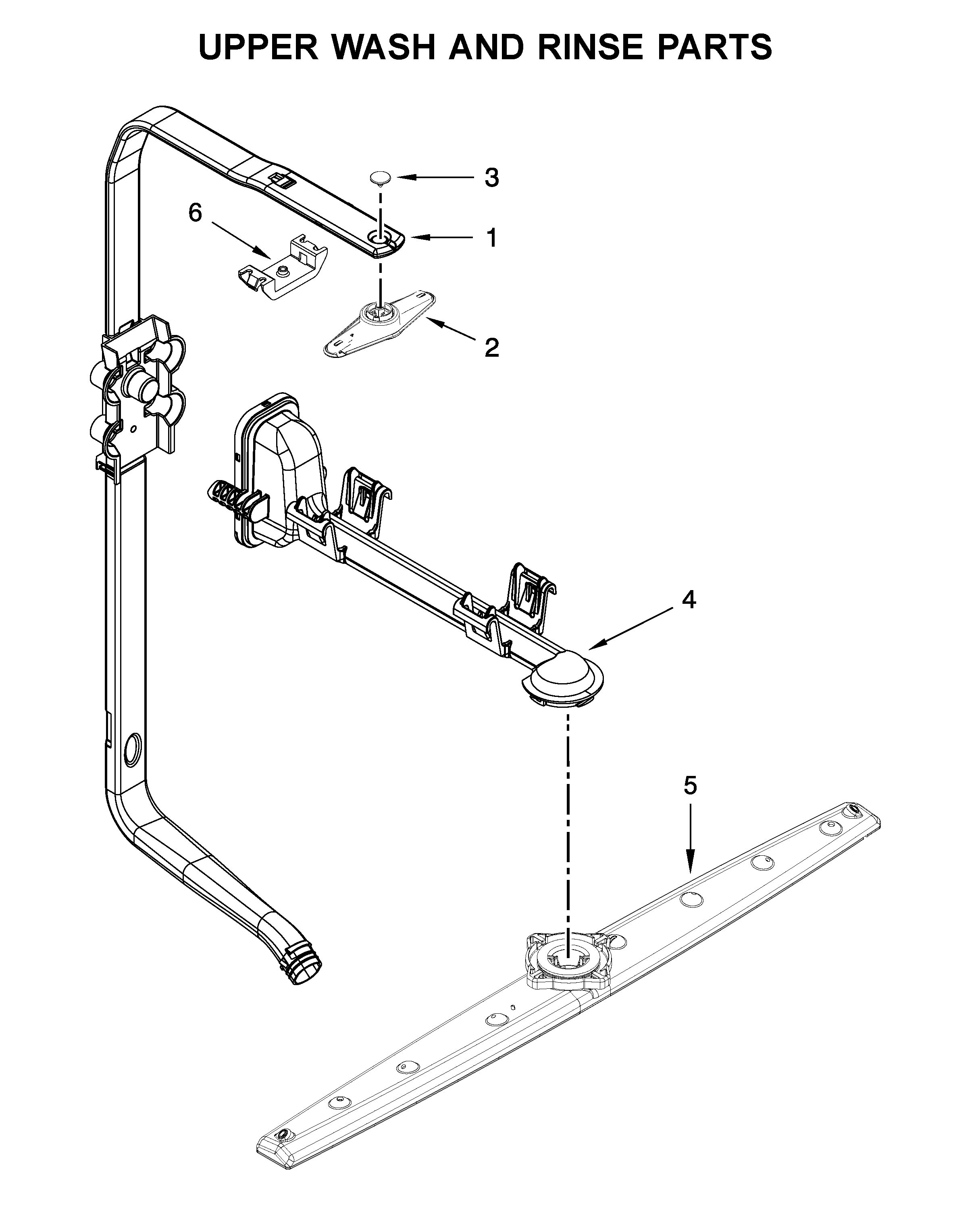 Upper wash and rinse parts