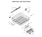 KitchenAid KDFE104HPS0 upper rack and track parts diagram