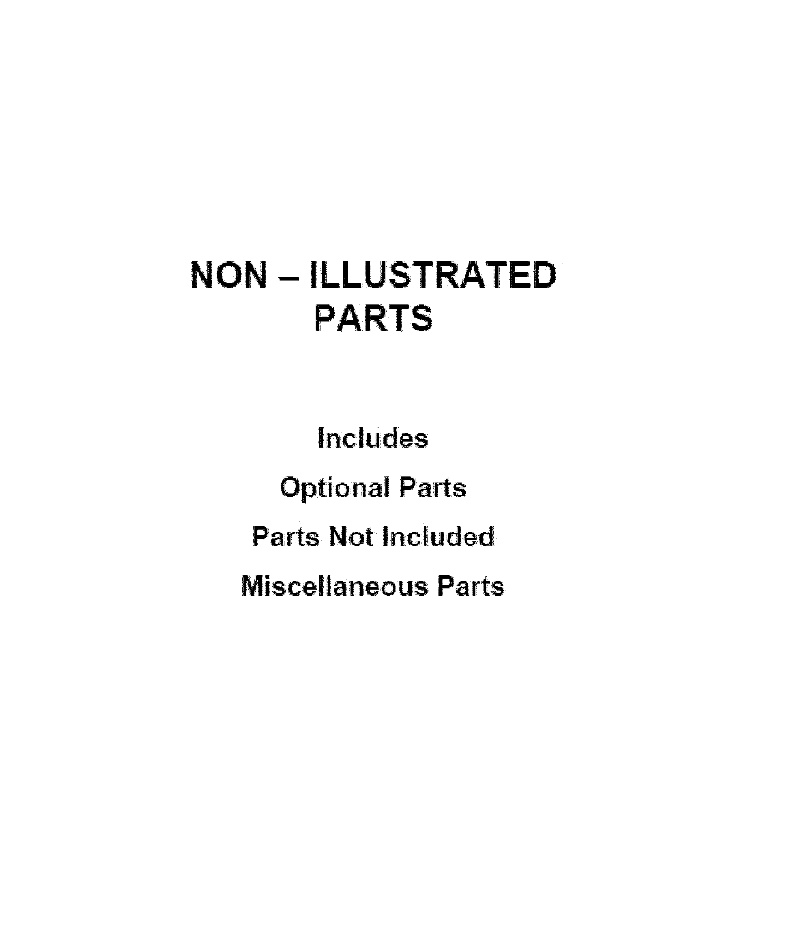 OPTIONAL PARTS (NOT INCLUDED)