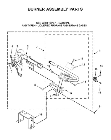 Burner assembly parts