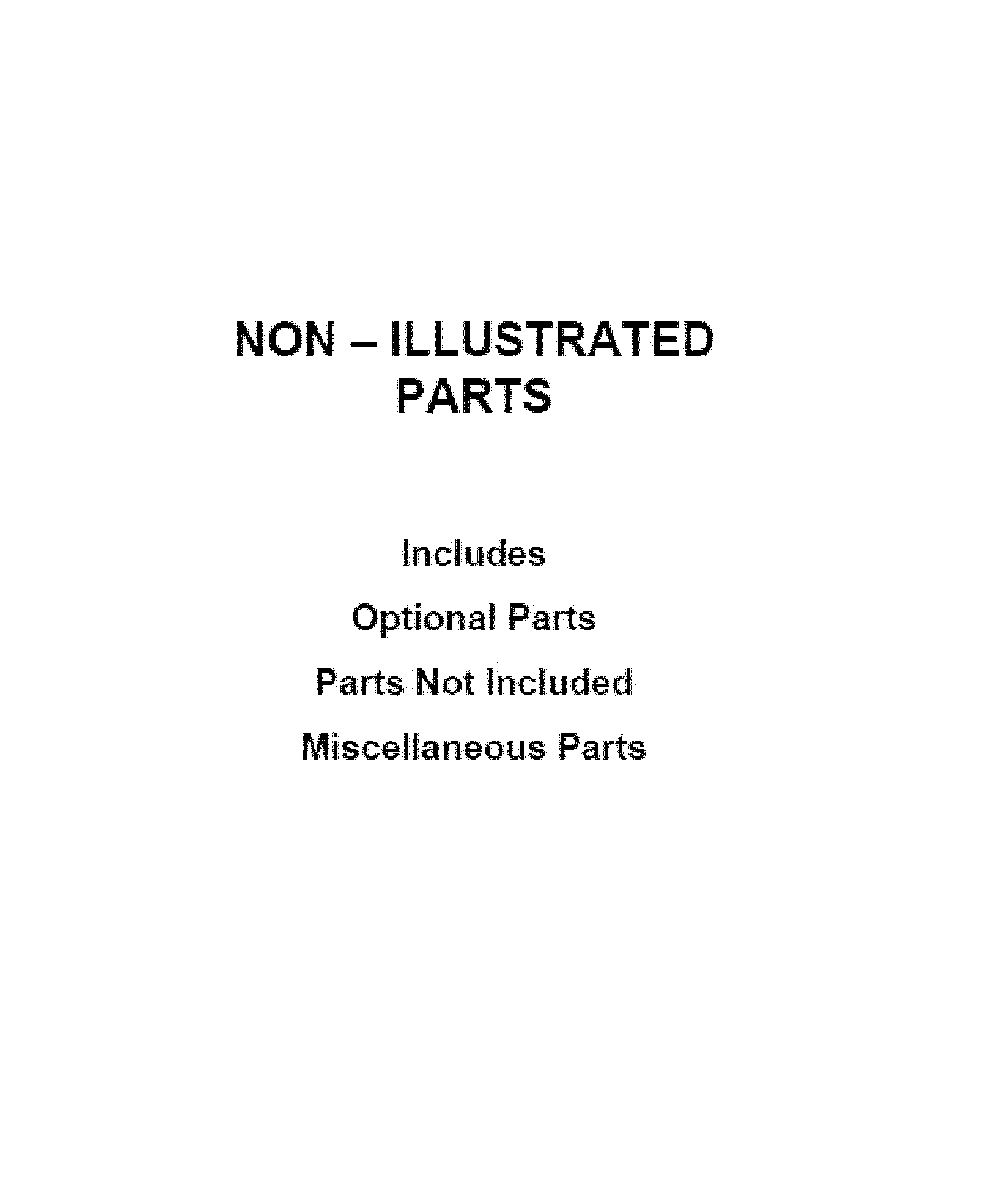 OPTIONAL PARTS (NOT INCLUDED)