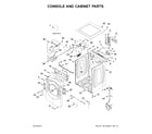 Whirlpool WED8620HW0 console and cabinet parts diagram