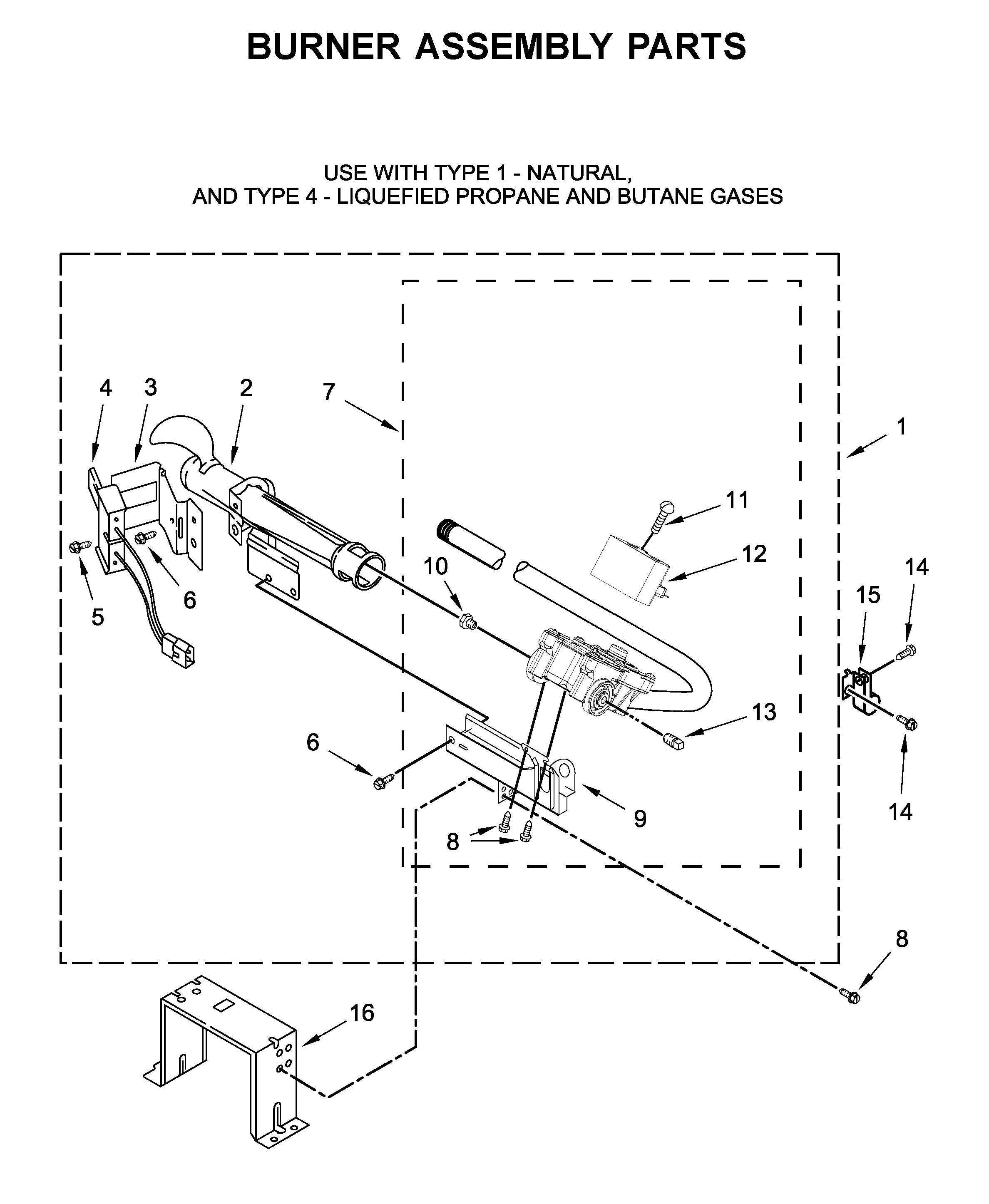Burner assembly parts
