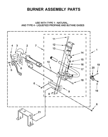 Burner assembly parts