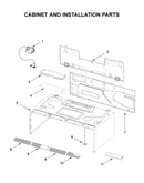 Cabinet and installation parts