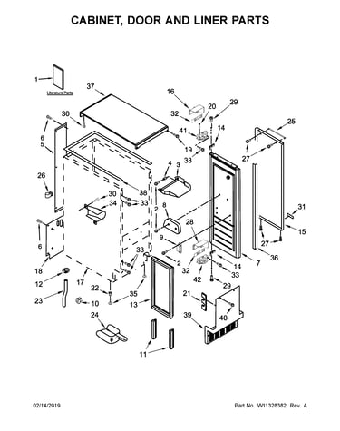 Cabinet, door and liner parts
