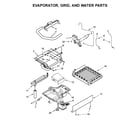 KitchenAid KUIX335HWH00 evaporator, grid, and water parts diagram