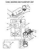 Case, gearing and planetary unit