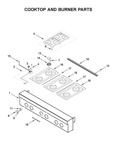 Cooktop and burner parts