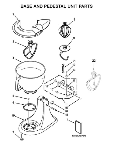 Base and pedestal unit parts