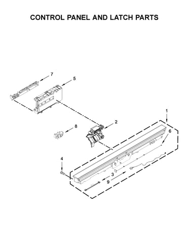 Control panel and latch parts