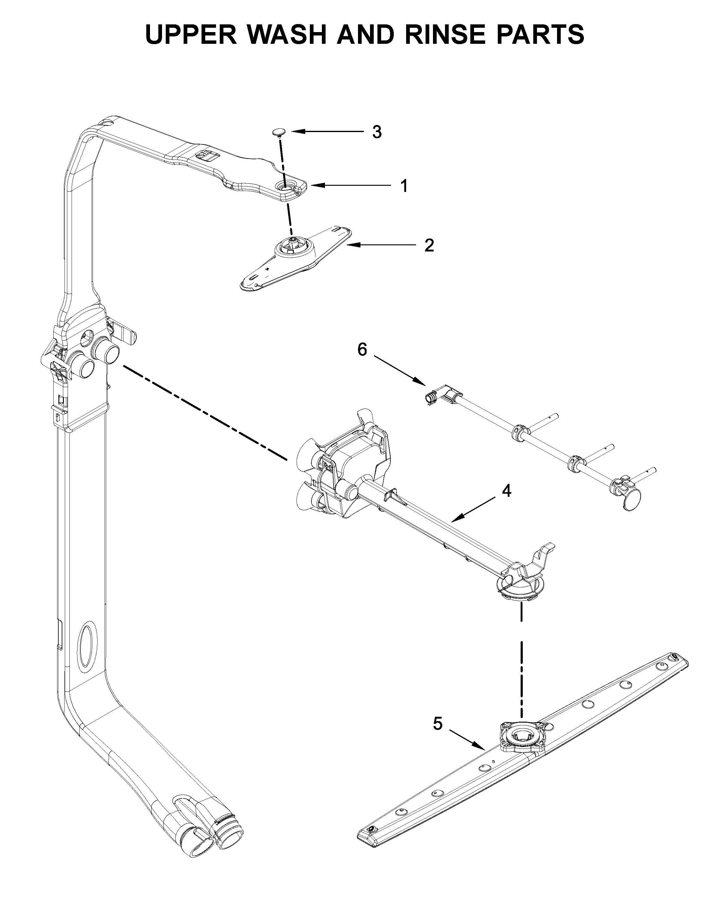 Upper wash and rinse parts