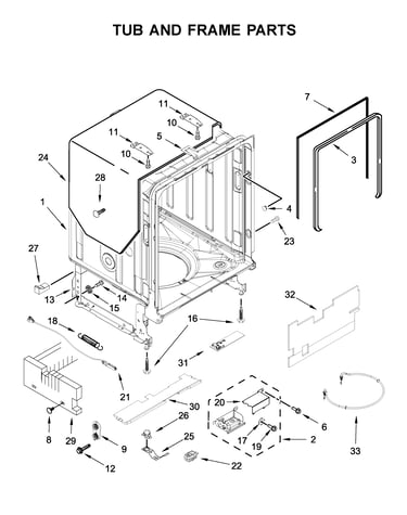 Tub and frame parts