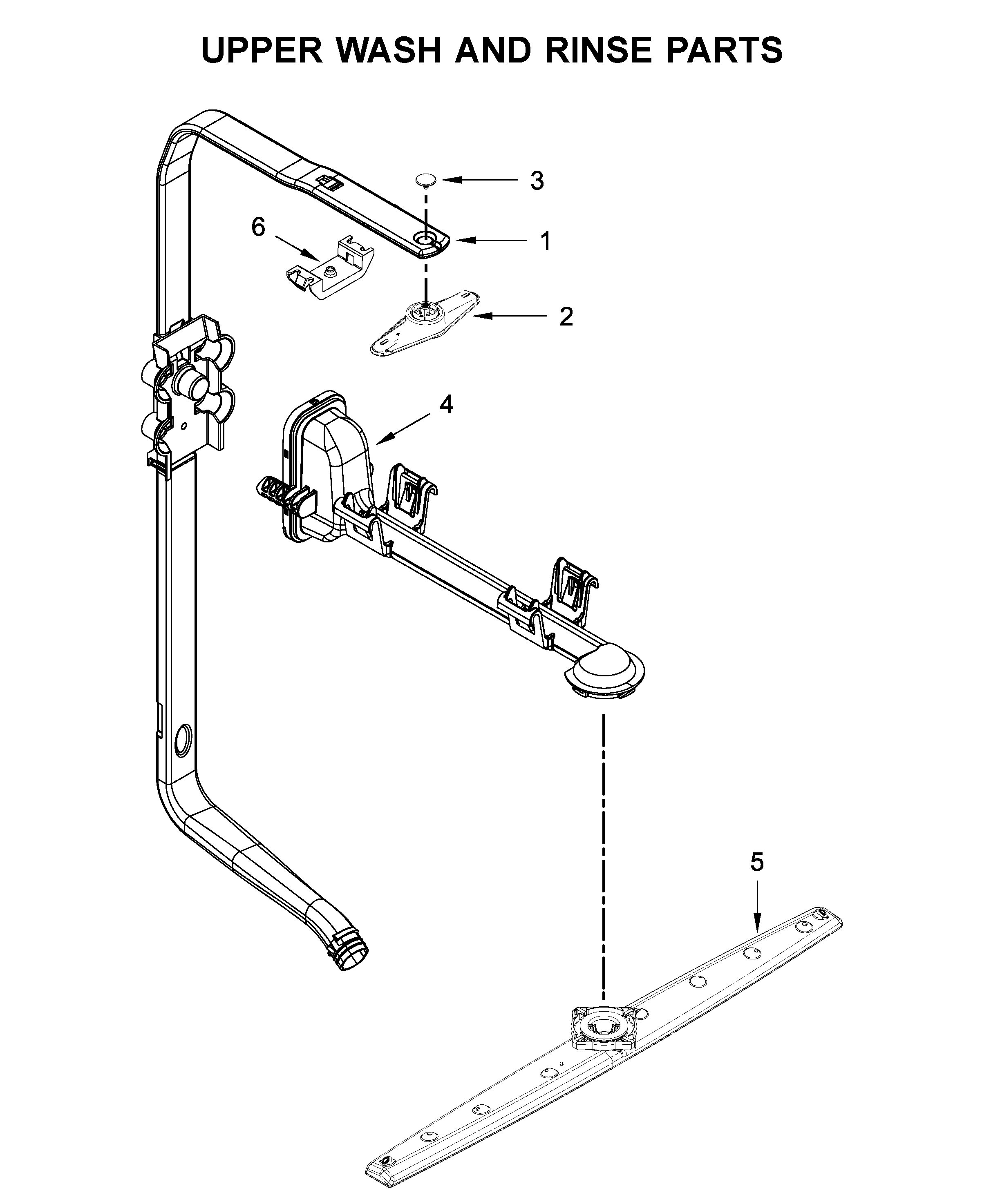 Upper wash and rinse parts