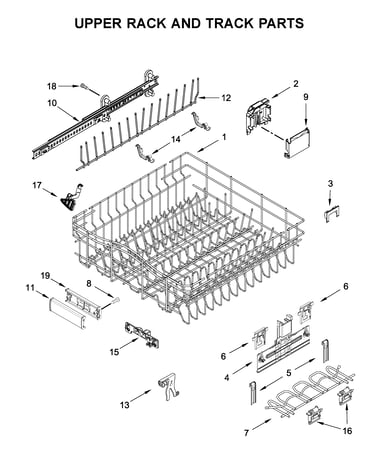 Upper rack and track parts