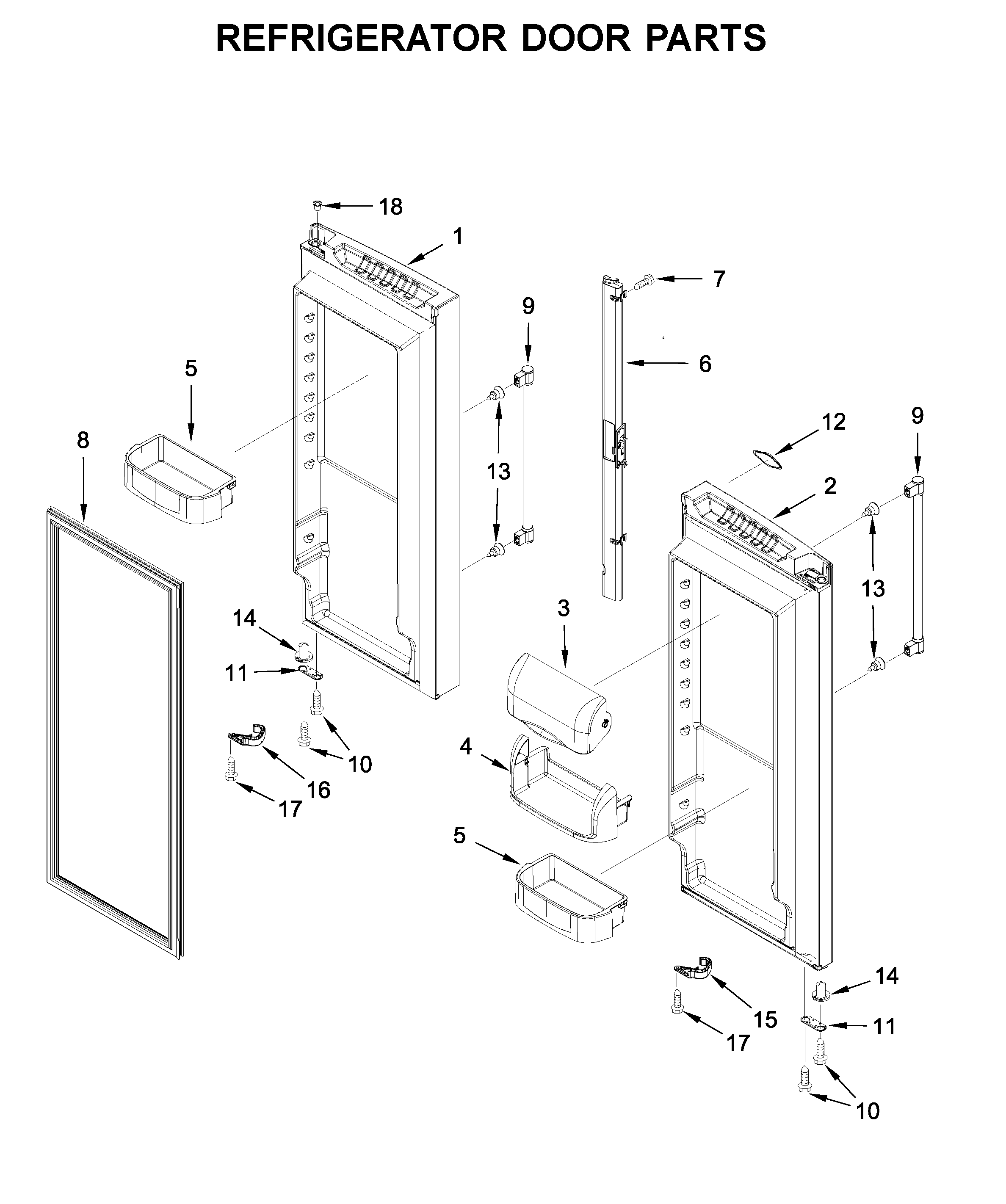 Refrigerator door parts