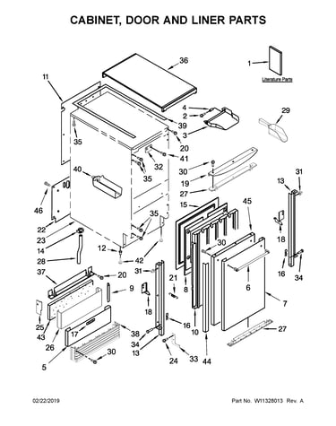 Cabinet, door and liner parts